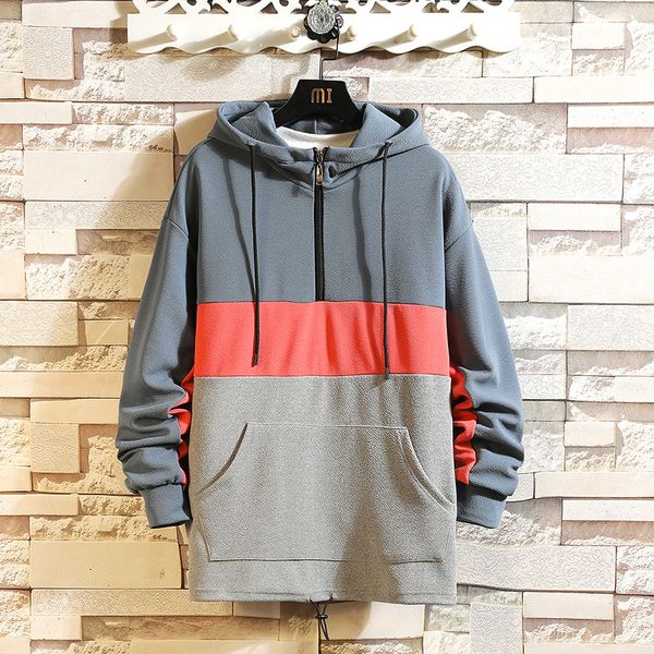 

2020 spring fashion striped sweatshirt men's hip hop long sleeve pullover hoodies sweatshirt clothes, Black