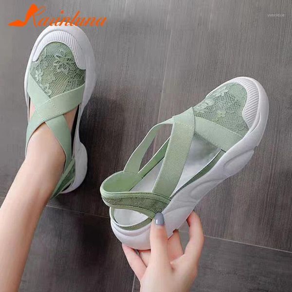 

karin 2020 mesh flat heels summer sandals woman shoes slip on comfortable dropship shoes lady sandals female1, Black