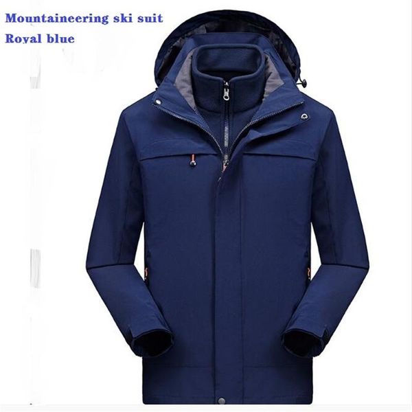 

men's outdoor jacket autumn and winter plus velvet padded jacket three-in-one two-piece suit tide brand mountaineering clothes s, Tan;black