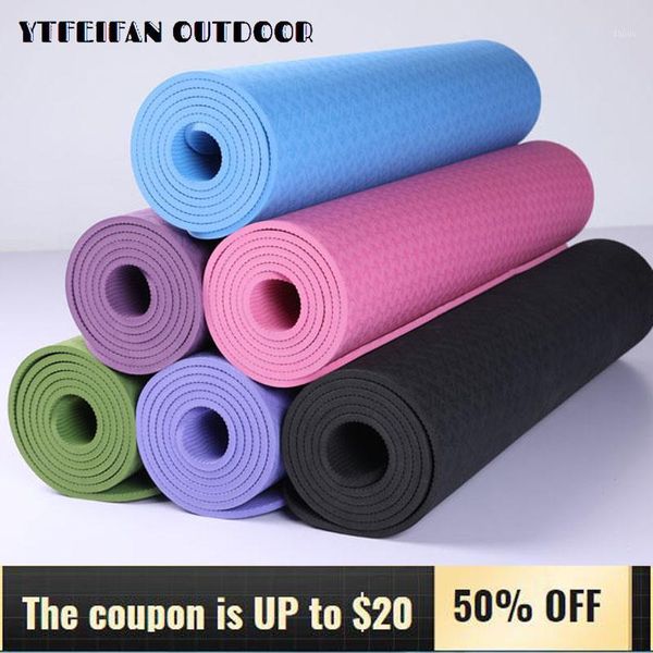 

yoga mat thick tpe 6mm non-slip environmental protection multifunctional gymnastics mats workout sport fitness mat solid color1