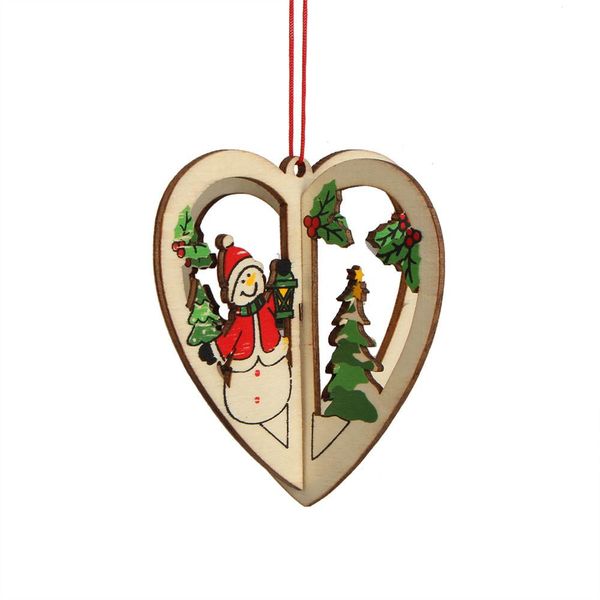 

1 шт. новая рождественская елка украшения висит xmas дерево домашняя вечеринка декор 3d подвески высокое качество деревянные кулонные украше