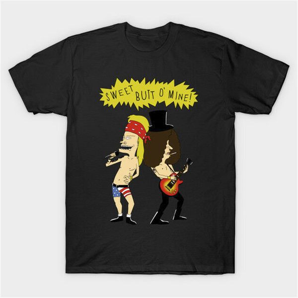 

beavis and butthead x guns n' roses sweet butt o' mine funny black t-shirt personality custom tee shirt sport hooded sweatshirt ho