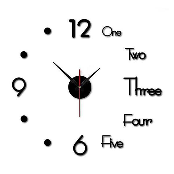 

3d diy wall clock modern design clock watch large wall clocks acrylic mirror self adhesive living room home decor1