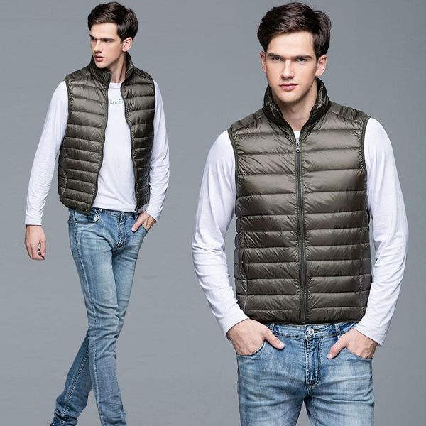 

men's down & parkas 2021 lightweight jacket waistcoat stand collar short wear warm vest light coat super, Black