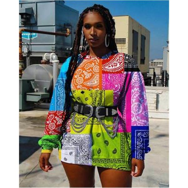 

digital pattern ladies sweatshirts fashion trend long sleeve round neck pullover designer autumn female new casual loose hoodies, Black