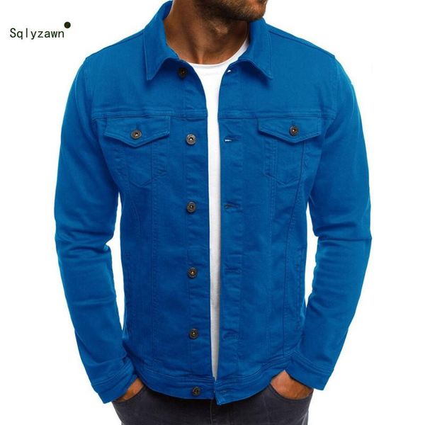 

men's jackets spring autumn long sleeve solid denim varsity jacket fashion black blue pocket bomber shirt streetwear coat plus size 3xl, Black;brown