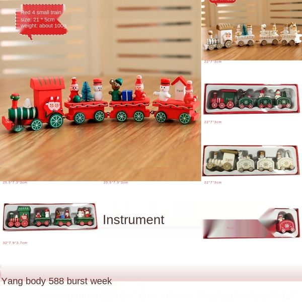 

3vrft four children's wooden christmas trains creative gifts jewelry creative gifts decorations 4c6yr
