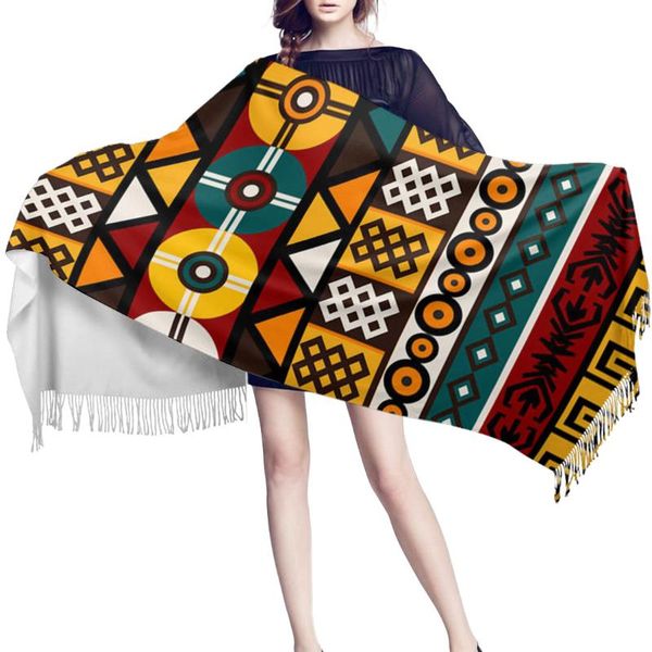 

scarves art round color retro texture cashmere women scarf warm shawl head neck long winter for ladies, Blue;gray