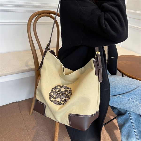 

outlet sale 80% off new canvas bag women's new shoulder large capacity canvas tote backpack ins hand