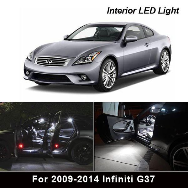 

13 x xenon white led light interior package kit for 2009-2014 infiniti g37 map dome trunk license plate light