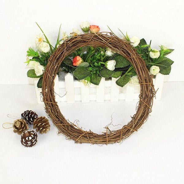 

decorative flowers & wreaths 1pc christmas natural rattan wreath diy wedding decoration garland material for home door wall ornament1