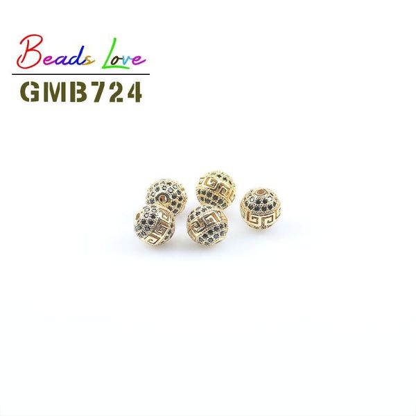 

3pcs/lot cz spacer beads gold plated brass micro pave cubic zirconia beads for jewelry making diy bracelet necklace accessories bbydjd