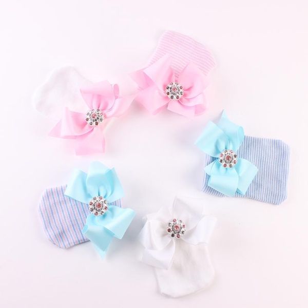 

pink blue baby infant beanie cap hospital hat bow baby take home hat perfect newborn gift qyldro, Yellow