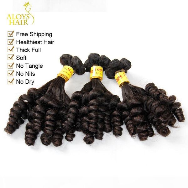 

aunty funmi hair extensions bouncy romance egg spring curls grade 7a unprocessed virgin malaysian loose curly human hair weave 3 4 pcs lot, Black