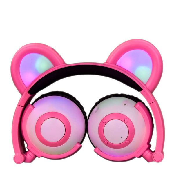 

cartoon panda ear with luminous foldable bluetooth headset for mobile phone
