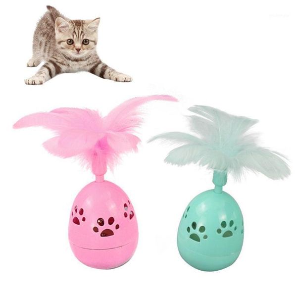 

cat tumbler with feather bell educational interactive toy for pet supplies1