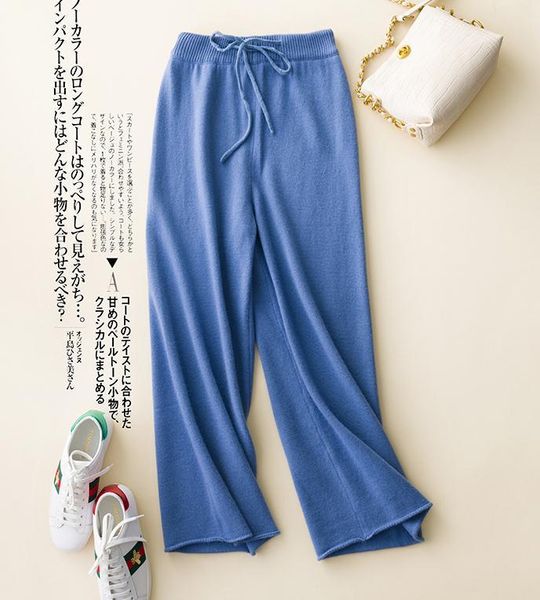 

2021 women's 100% cashmere malha leggings winter new fashion colors long single style ladies'pants fz3o, Black;white