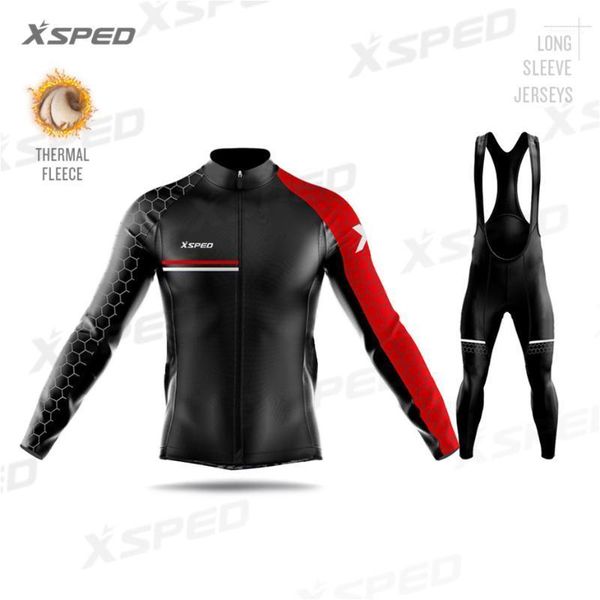 

men pro team cycling jersey kit winter jacket sleeve cycling clothing thermal fleece set mtb warm clothes ropa ciclismo invierno1, Black;blue