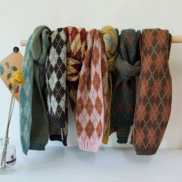 

and new diamond scarf for autumn children in winter, Red;brown