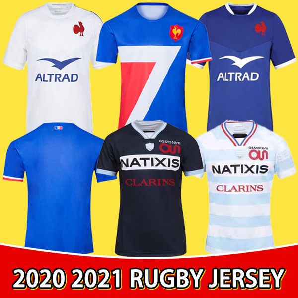 

new style 2020 2021 france super rugby jerseys 20 21 france shirts rugby maillot de foot french boln rugby shirt size s-5xl, Black;gray