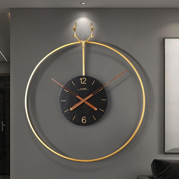 

nordic large gold wall clock metal luxury wall watches home decor living room decoration home design deer clocks gift ideas