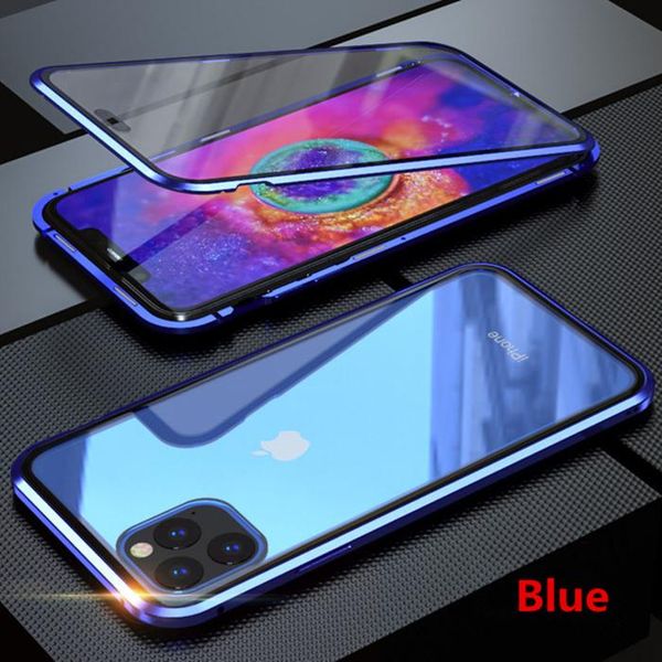 

metal magnetic adsorption case for iphone 12 mini 11 pro xs max xr 8 7 6s 6 plus transparent double h wmtocj