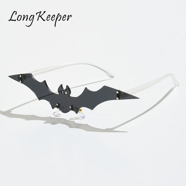 

yameize bat rimless cat eye sun мода уникальные солнцезащитные очки в стиле ретро стимпанк хэллоуин очки óculos