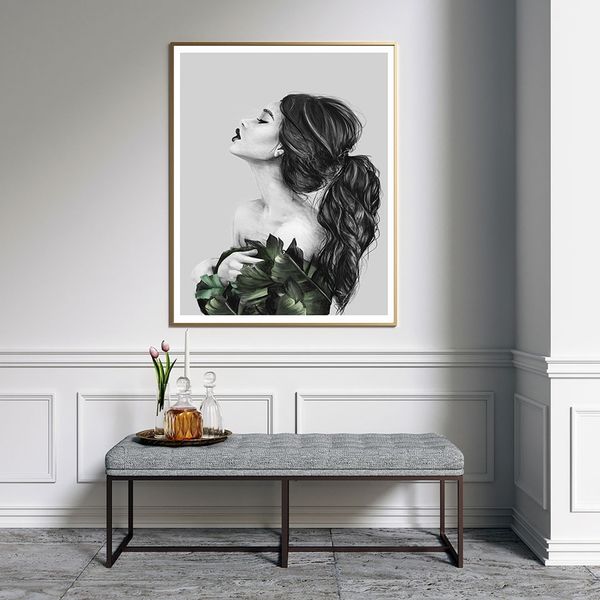 

fashion girl portrait canvas painting modern grace women poster prints wall art pictures for living room home decoration