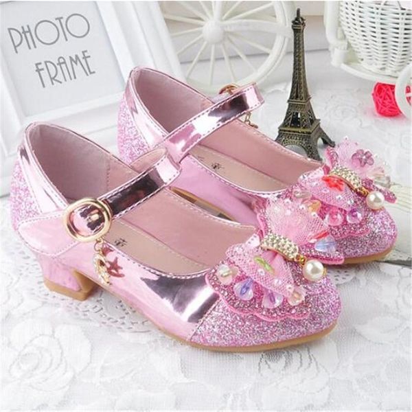 

new girls children leather shoes princrss student fashion high heels toddler shoes kids moccasins breathable 03 wmtzni, Black