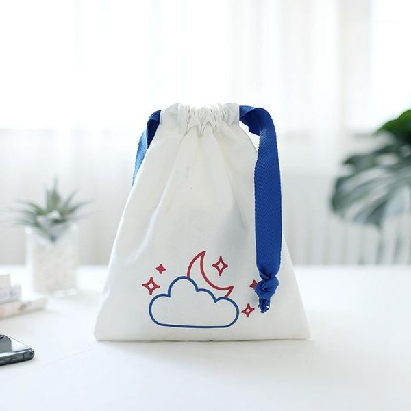 

useful rope drawstring bag women fashion simple style large capacity drawstring canvas storage bag travel cosmetic1