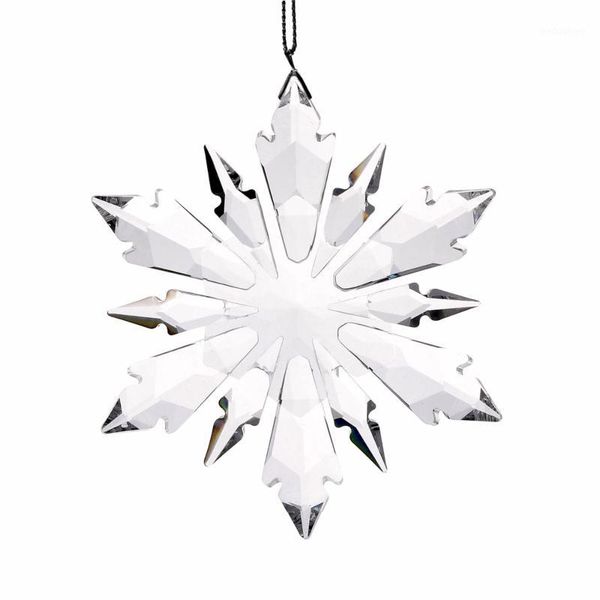 

clear white christmas snowflake hanging crystal suncatcher prism chandelier parts ornament glass pendants as a memorable gift1