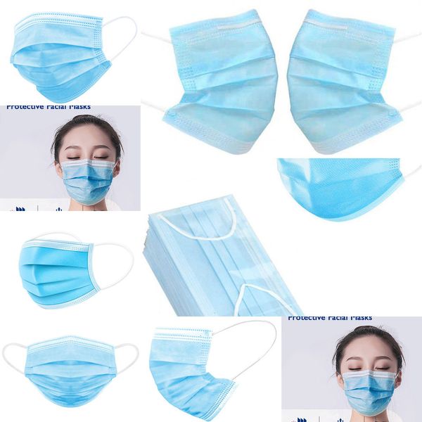 

face pieces /box disposable retail 3-layer 50 ear-loop dust mouth 3ply non-woven anti-dust self protective masks sh07kd