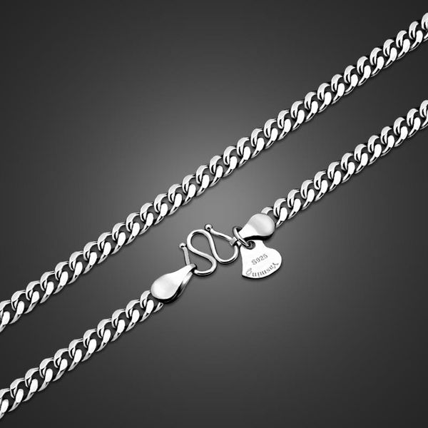 

fashion men's silver necklace pure 925 silver necklace whip design solid jewelry 46-71cm size handsome men's