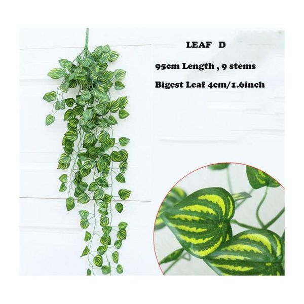 

10pcs green artificial fake hanging vine plant leaves foliage flower garland home garden wall hanging decoratio wmtjvk new_dhbest