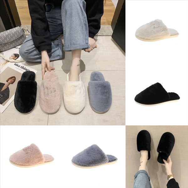 

r7wmz korean version of floral fashion plush slippers, home cat cotton slipper indoor thermal plush winter lady cross autumn, Black