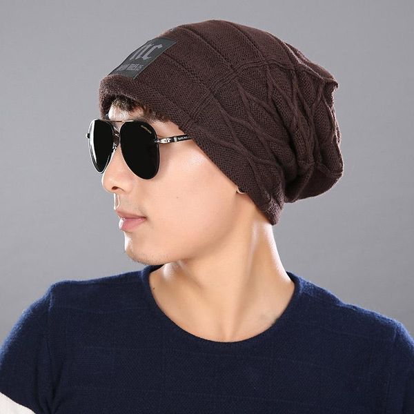 

flb] male cap men beanie caps boys winter hats for man knitted beanies hat stripes gorra color bonnet bone caps man's and sqcgat, Black;white