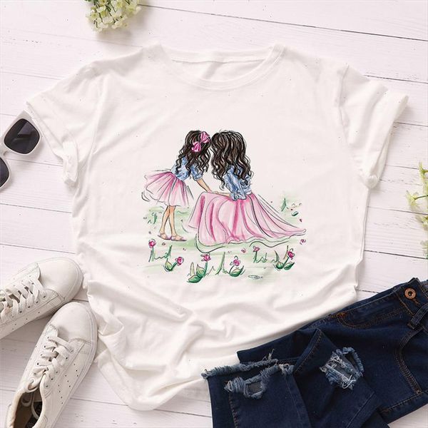 

super mama t shirts women 2021 new summer mothers love print t shirt tees femme harajuku vogue streetwear clothes top, White