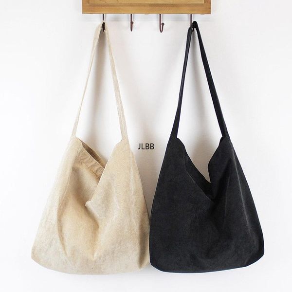 

cross body women corduroy shoulder bag canvas cloth fabric handbag solid casual tote ladies eco shopping bags college students books