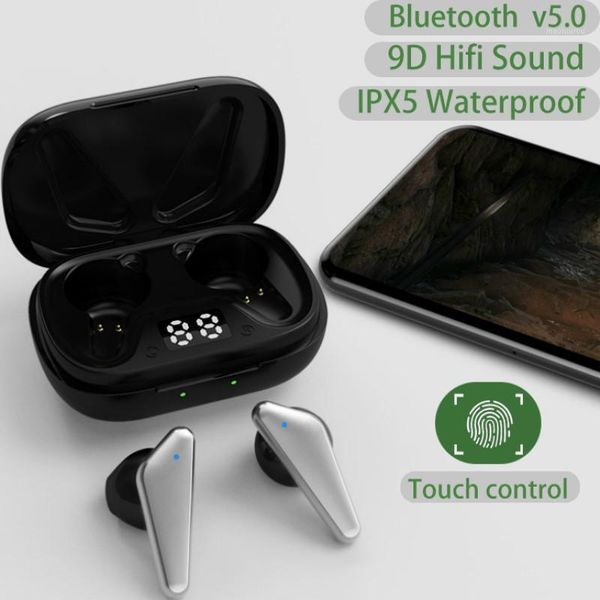 

new s15 wireless bluetooth v5.0 led dispaly headphones 9d hifi stereo sports waterproof noise cancel headset1