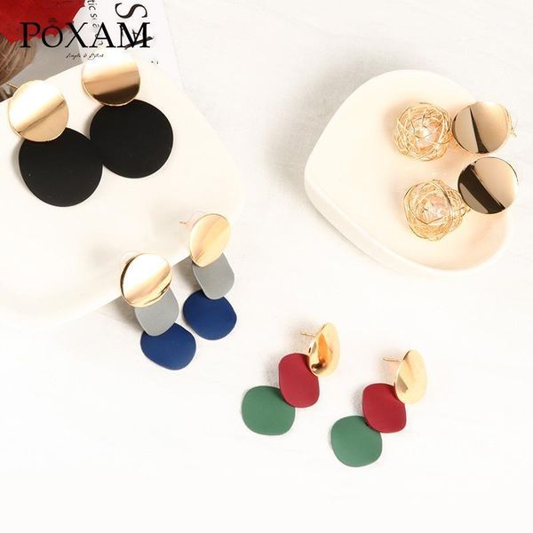

dangle & chandelier korean metal earrings for women statement vintage geometric gold drop 2021 female wedding fashion jewelry1, Silver