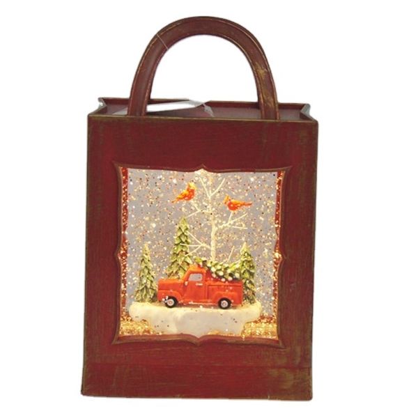 

decorations Christmas pickup truck fashion handbag Led lights, music, flake holiday snow Lantern globe decor