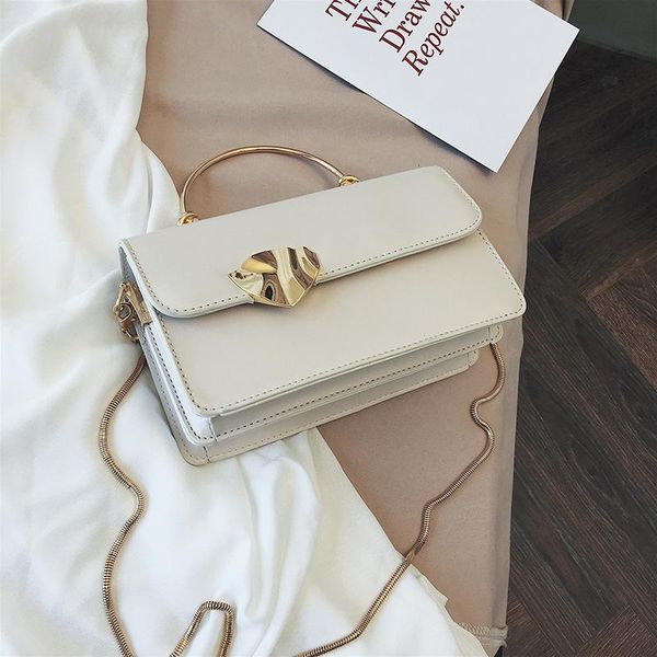 

simple fashion flap female bag metal leaf small square package quality pu crossbody bag women shoulder messenger bags handbags