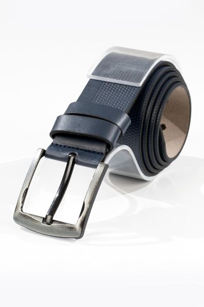 

male navy blue sports leather belt decorated thick buckle pants belt bright business casual 4,5 cm 2000007, Black;brown