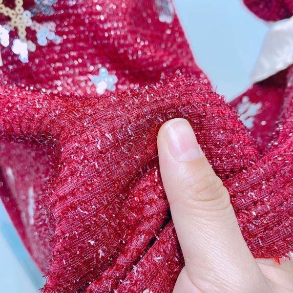 

girls' 2020 winter princs new year's long sve foreign sle performance plush drs t8hw, Red;yellow