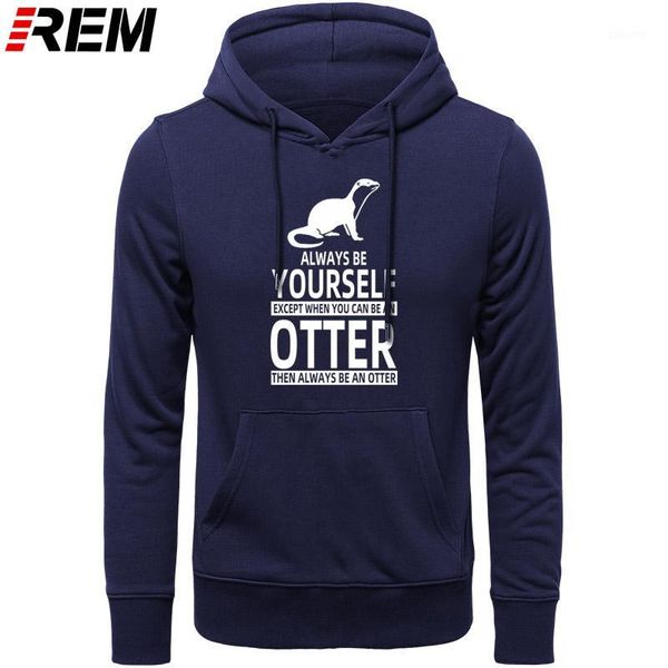 

rem be yourself or be an otter joke funny men cotton harajuku long sleeve o neck streetwear black hoodies, sweatshirts1