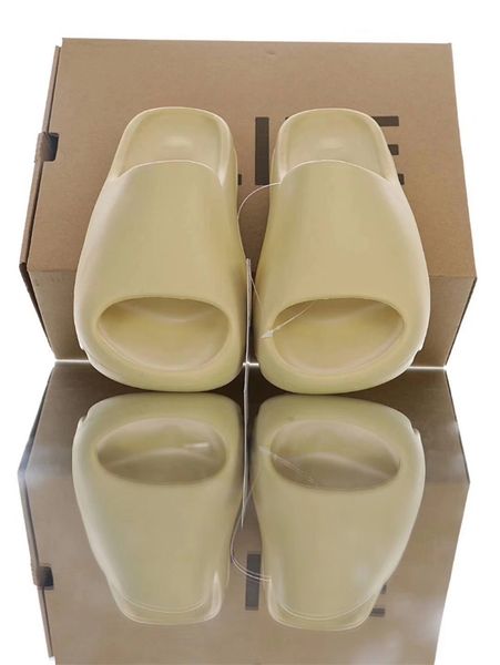 

foam runner kanye west slippers bone white triple black resin slides sandals men women fashion loafers slipper