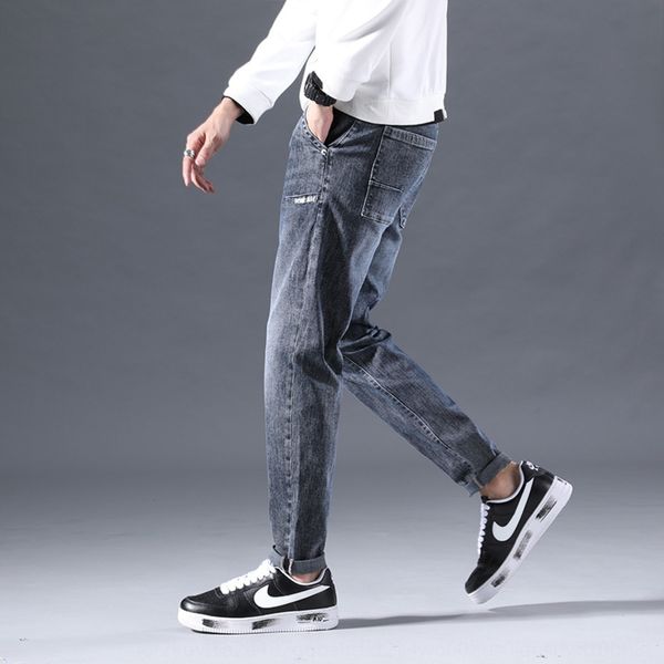 

men's jeans fashion fashion brand men's loose casual overalls slim pants tight pants overalls tight pantsleggings in autumn and wi, Blue