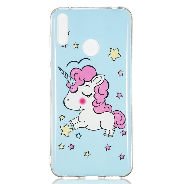

star unicorn pattern noctilucent tpu soft case for huawei y7 pro
