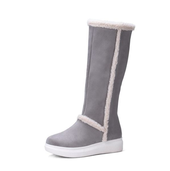 

snow boots knee-high warm boots flock women shoes winter n shoes bk-cjl-6016, Black