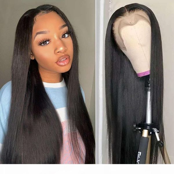 

30 inch straight 13x4 front human hair wigs for women pre plucked brazilian jazz star non-remy lace wig, Black;brown